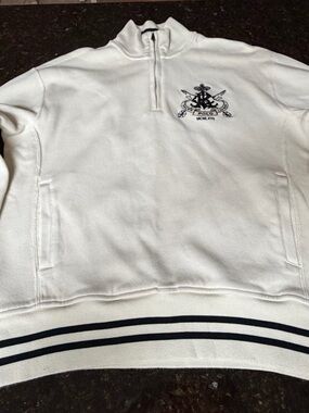 Polo by Ralph Lauren White & Navy Quarter-Zip Sweater